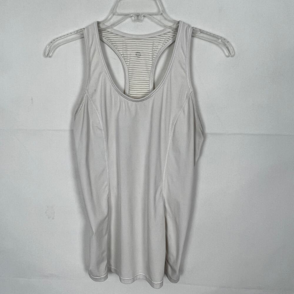 Lululemon Scoop Neck White Activewear Tank Top Size 2